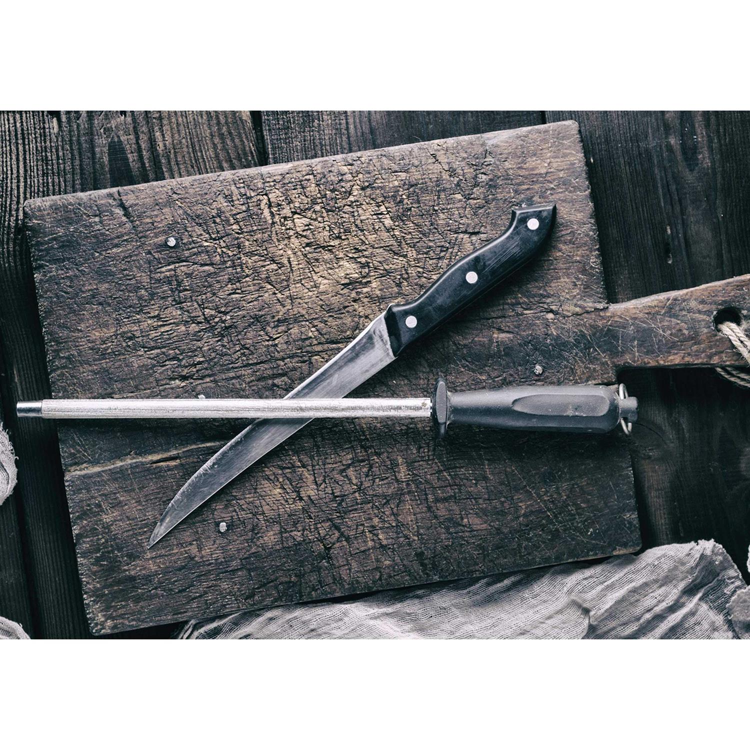 ALLWIN-HOUSEWARE W Professional Carbon Steel Black Knife Sharpening Steel - Image 5