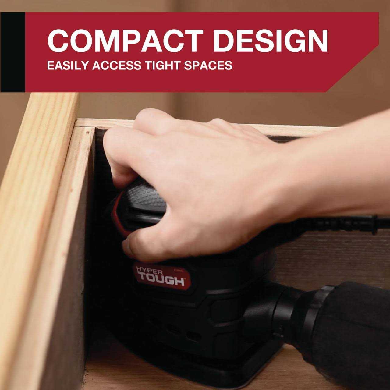 Hyper Tough 1.5 Amp Corded Detail Sander with Dust Bag - Image 2