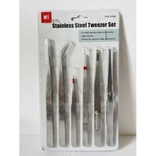 HFT 6 Piece Fine Point Tweezer Set for Electrical Soldering - Image 3