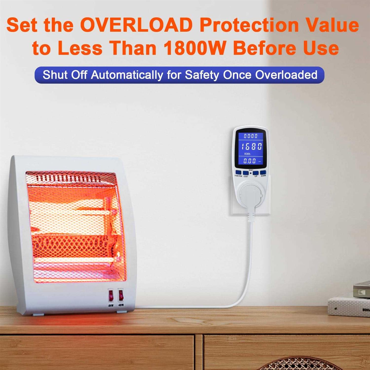 Fayleeko Upgraded Brighter LCD Display Night Vision Power Meter Plug - Image 5