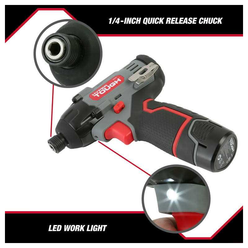 Hyper Tough 12V Max* 3-in-1 Multi-Head Power Drill Set with 1.5Ah Battery and Charger 80003 - Image 4