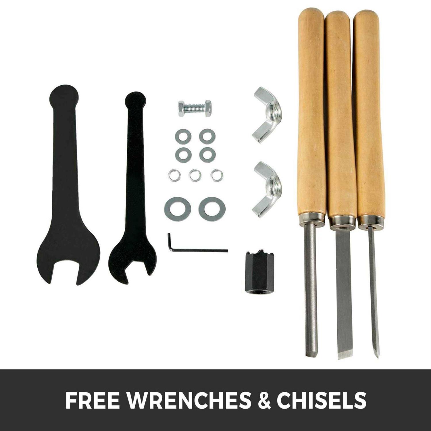 Mophorn Wood Lathe 14 x 40 Power Wood Turning Lathe 1/2HP 4 Speed 1100/1600/2300/3400RPM - Image 5