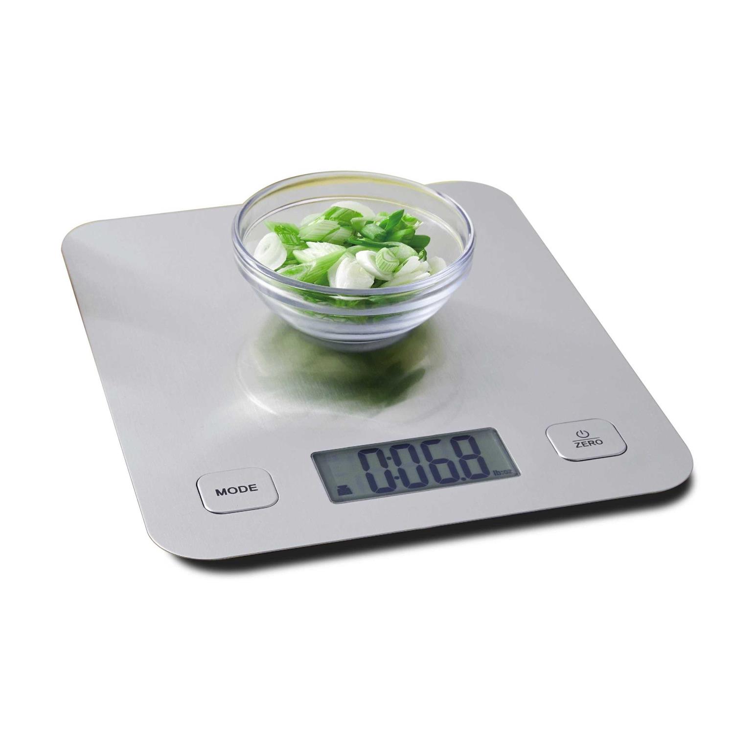 Mainstays Accurate to 1 Gram Stainless Steel LCD Digital Display Kitchen Scale & Food Scale
