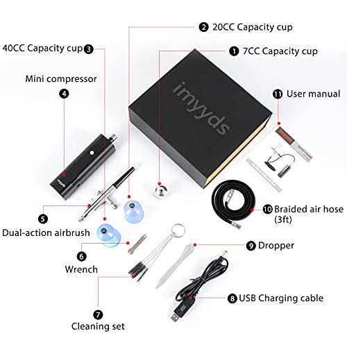 imyyds Airbrush Kit with Compressor 32PSI High Pressure Cordless Airbrush Gun - Image 4