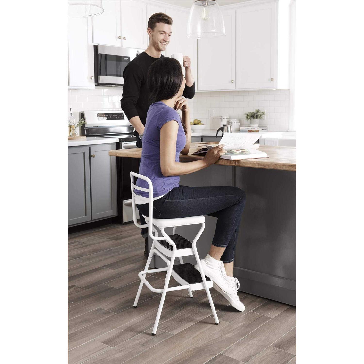 Cosco Retro Counter Chair/Step Stool with Lift-up Seat - Image 3