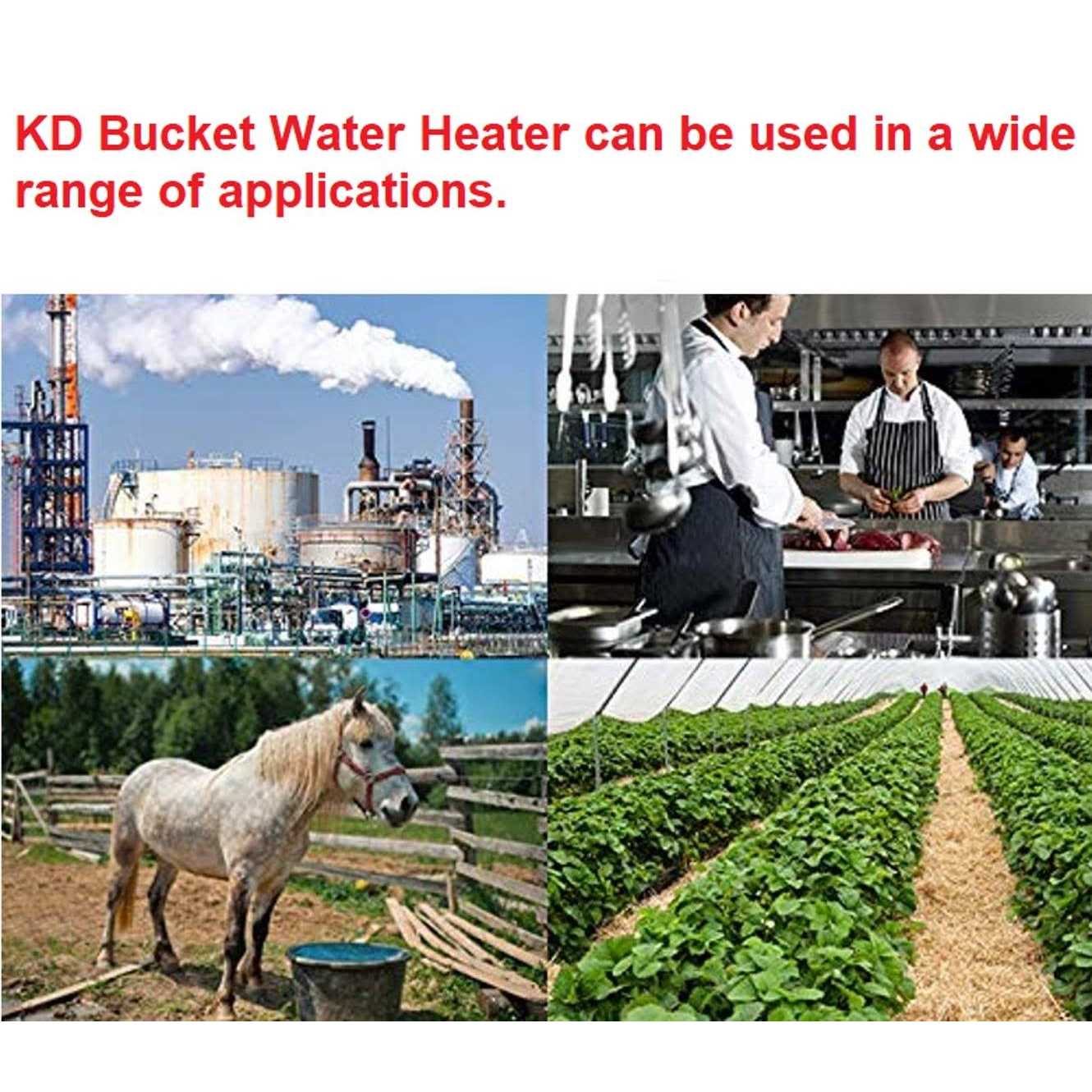KD 1500W Immersion Bucket Water Heater Auto Shutoff Overheating Prevention - Image 3