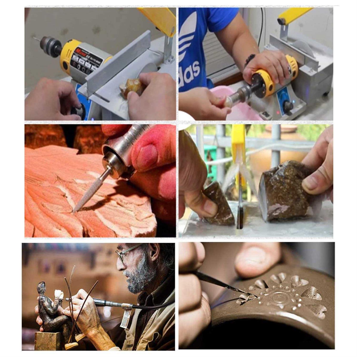 ANGELLOONG Lapidary Equipment DIY Jewelry Lapidary Saw for Cutting Rocks 110V Mini Table Saws Grinder Polishing Machine 0-10000r/min with Flexible Shaft,Right - Image 5