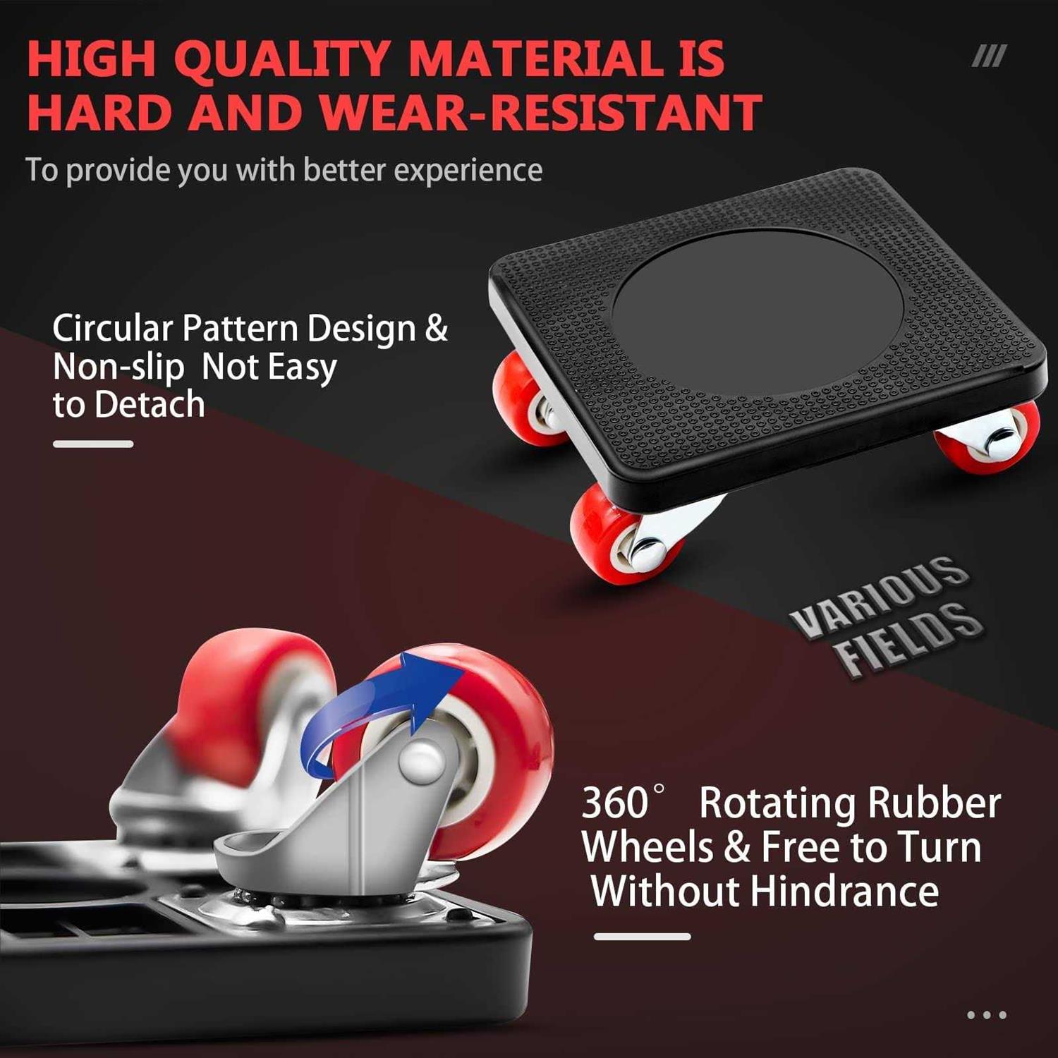 Newrgy Furniture Mover Dolly Moving Dolly 4 Wheels & Furniture Lifter Set - Image 2