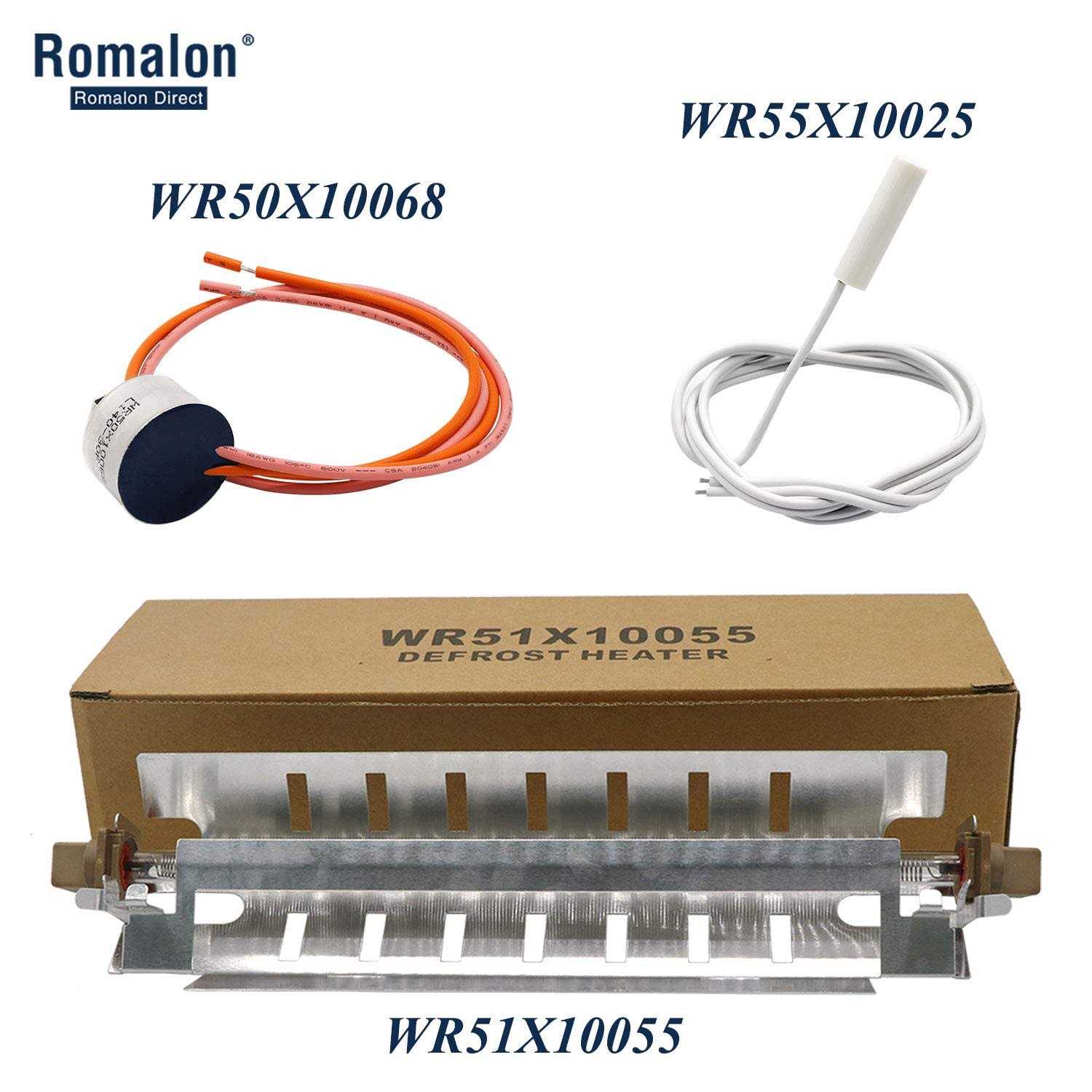 WR51X10055 Refrigerator Defrost Heater Kit,WR55X10025 Temperature Sensor,WR50X10068 High Limit Thermostat Fit for G-E by Romalon - Image 5