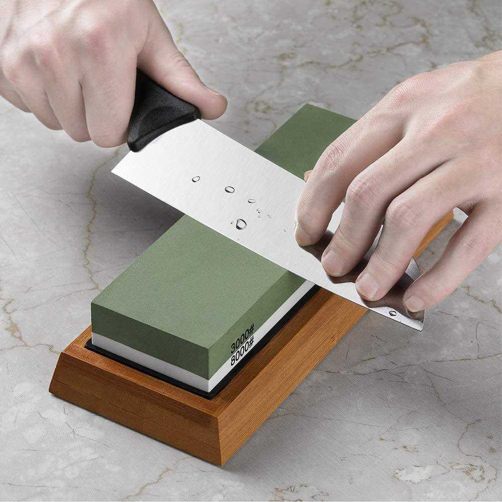 Razorri Knife Sharpening Stone Kit, Double-Sided 400/1000 and 3000/8000 Grit Whetstones, Flattening Stone, Leather Strop, and Angle Guide Included - Image 3