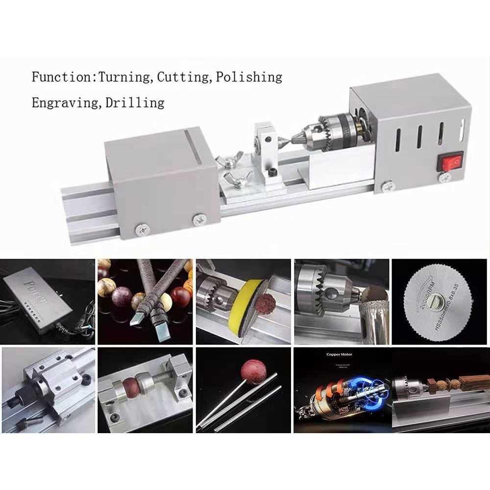Jinegelela Professional Mini Lathe Machine Lathe Tools Woodworking Machine - Image 5