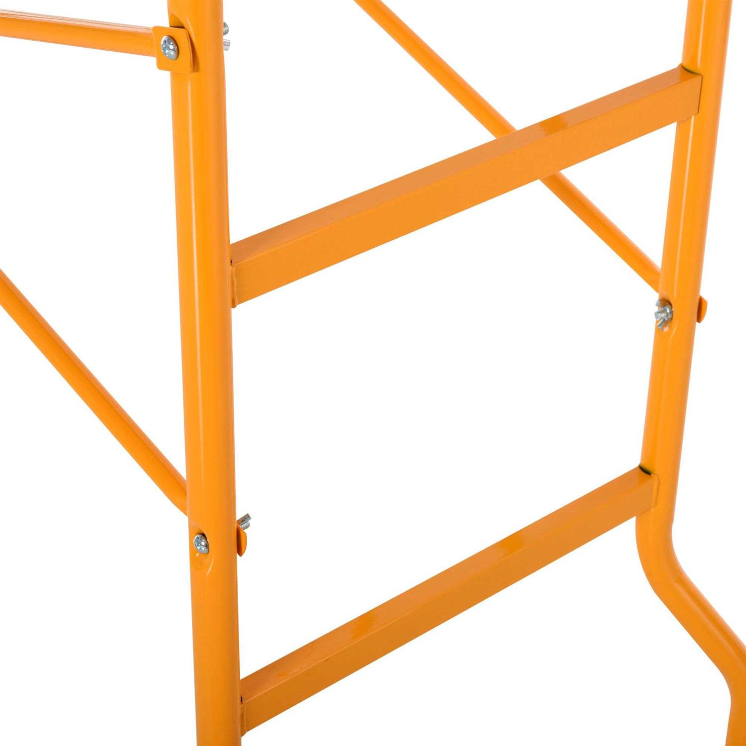 HOMCOM 4-Step Steel Scaffold Organizer Platform 2 Wheels Free Moving for Indoor-Outdoor - Image 2