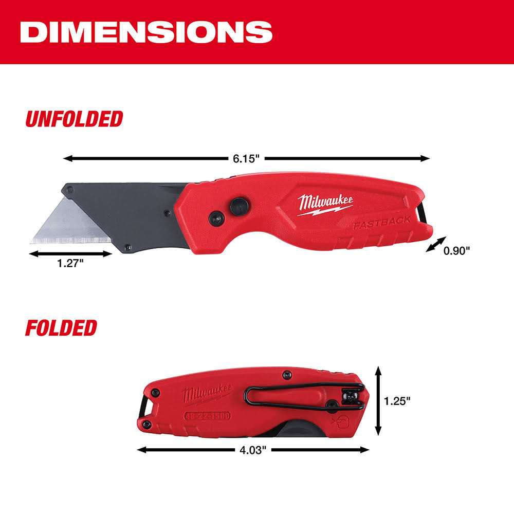 Milwaukee 48-22-1503 FASTBACK Folding Utility Knife Set - Image 2