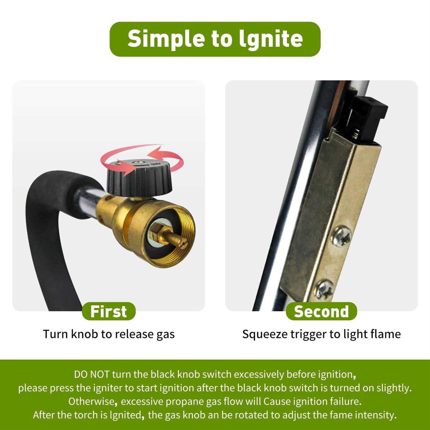 KOMAN Weed torch Propane Burner,35 long arm,Fuel by 1LB Propane Gas - Image 5