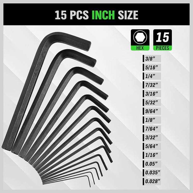 Swanlake Garden Tools Swanlake 32pcs Hex Key Set Allen Wrench Set Inch/Metric Mm Sae - Image 4