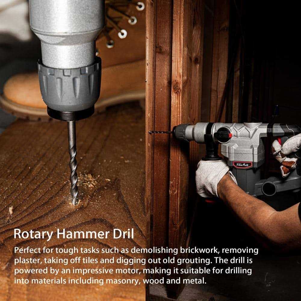 XtremepowerUS 1-1/4 in. 8.5 Amp SDS-Plus Corded Variable Speed Concrete/Masonry Rotary Hammer Drill with Storage Case - Image 4
