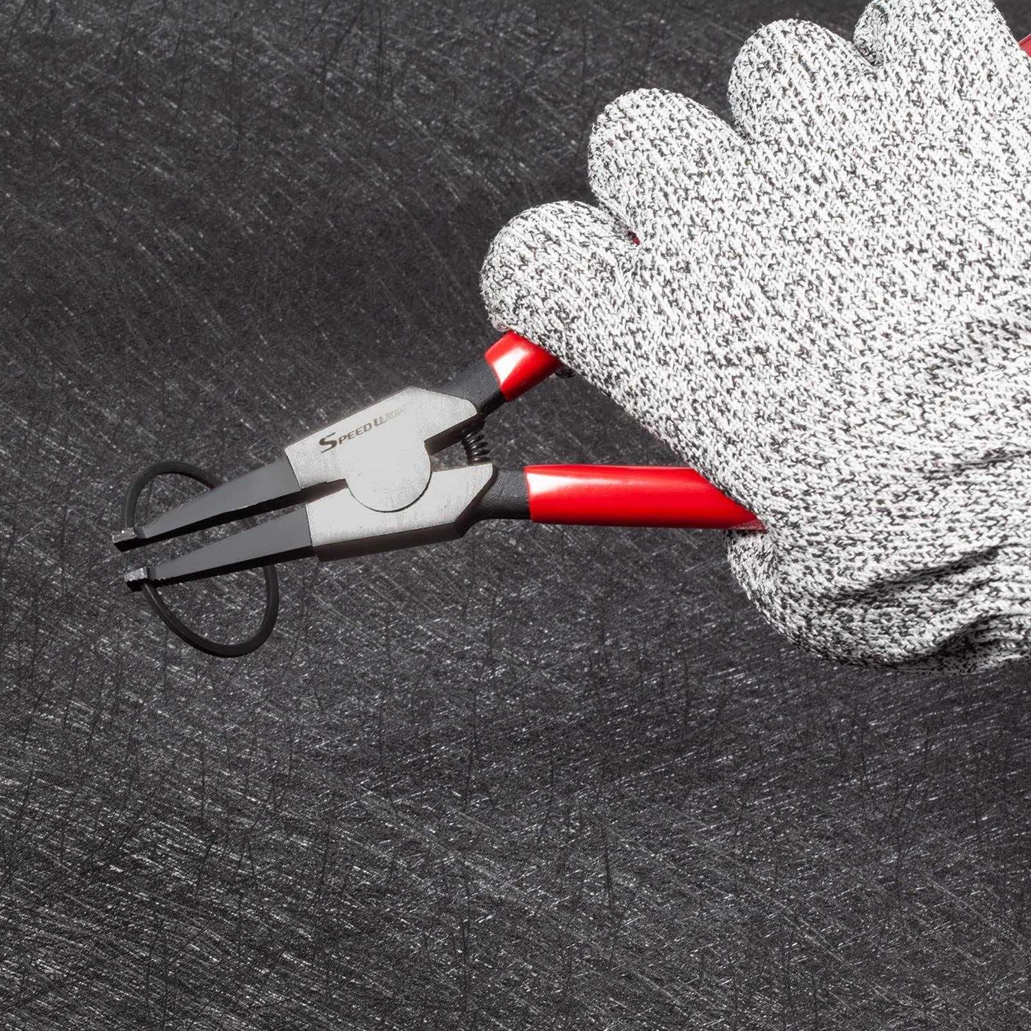 Speedwox 2 Pcs Special Ring Retaining Ring Pliers Set Lock Ring Pliers Flat for Removing Installing Gearshift Locking Rings Angle Tip Circlip Plier - Image 4