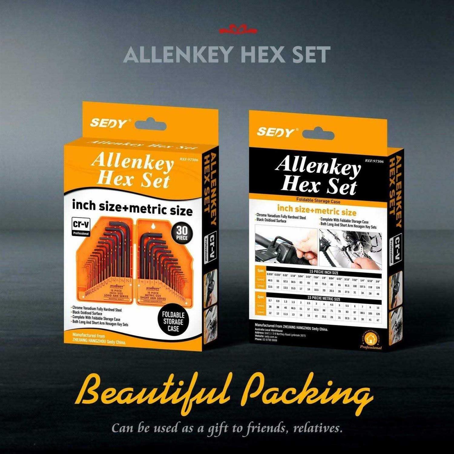 Horusdy Hex Key Set Allen Wrench Set Inch/Metric 30-Piece MM0.7m - Image 5