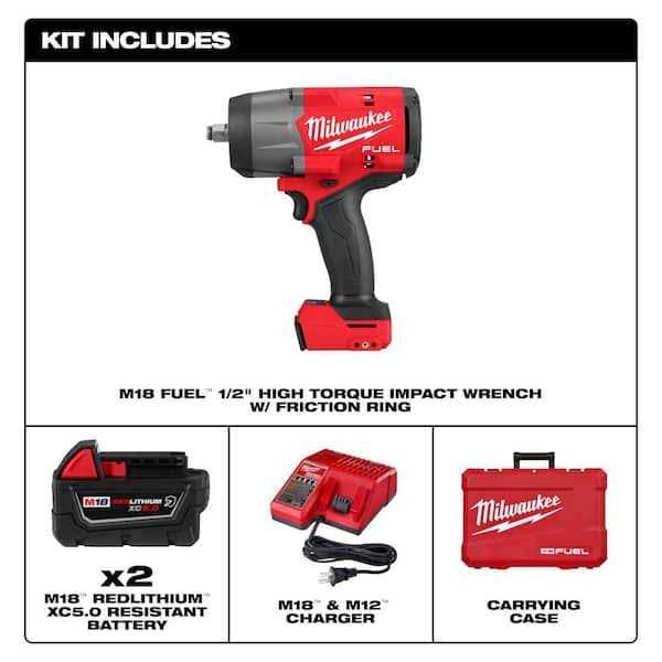 Milwaukee M18 FUEL 18V Lithium-Ion Brushless Cordless High-Torque 1/2 in. Impact Wrench w/Friction Ring Kit Impact - Image 3