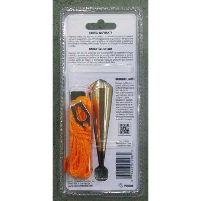 Swanson Tool Co PB008B 8 Ounce Brass Plumb Bob with String - Image 5