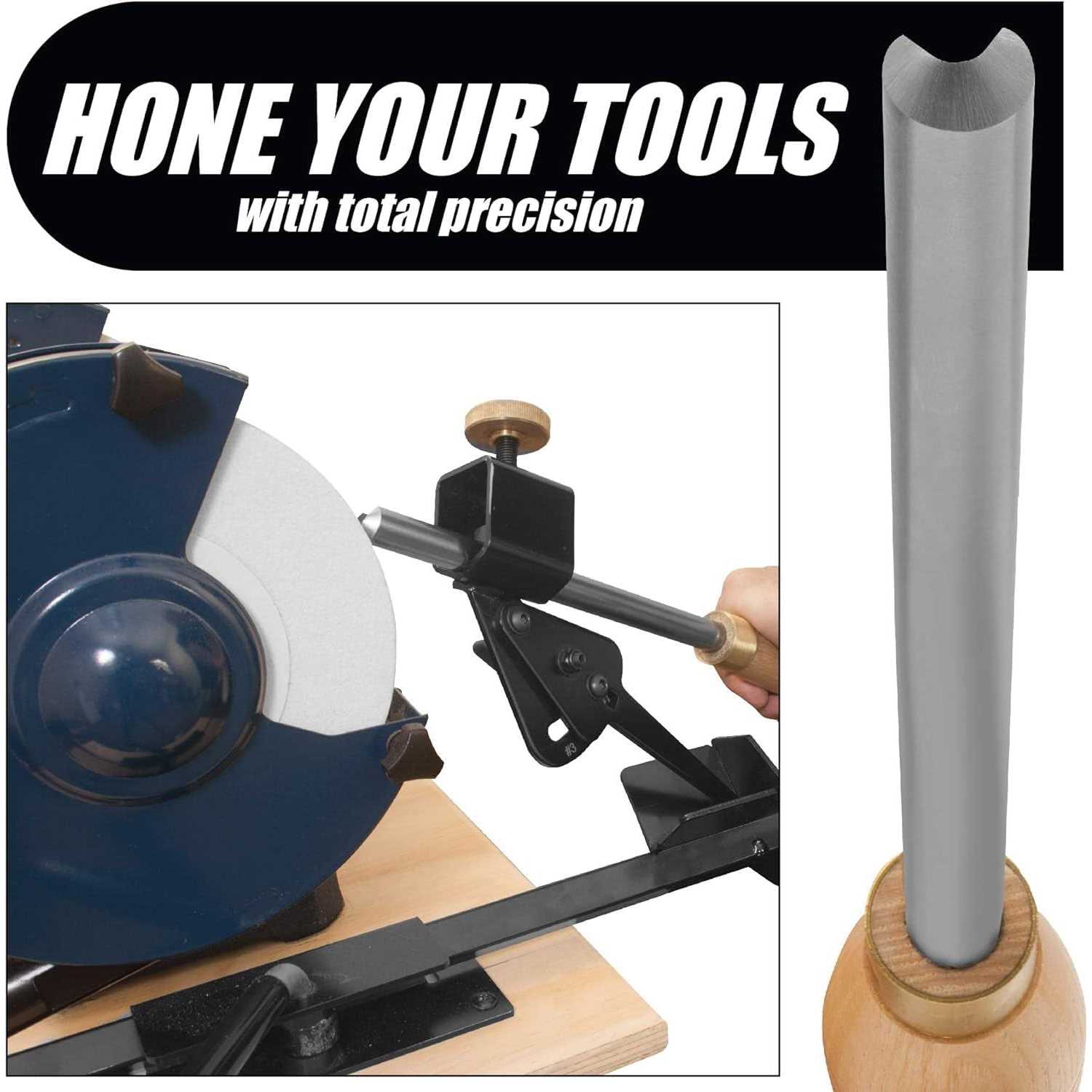Pro Grind Sharpening System for 6 Inch Grinders to Sharpen Lathe Turning Tools, Chisels, Skews, Bowl Spindle Gouges • Includes Setup Blocks and Quad - Image 4