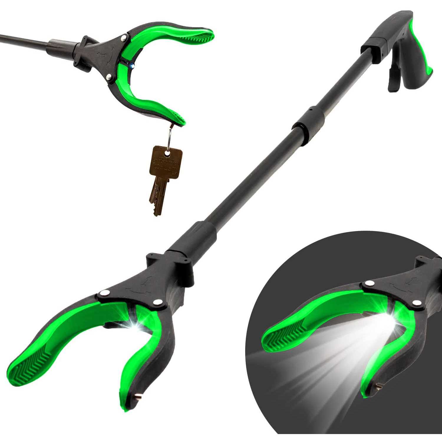 Grabber Tool 32 Aluminum Magnetic Claw with LED Light Lightweight Foldable Reacher Grabber Pickup Tool - Image 4