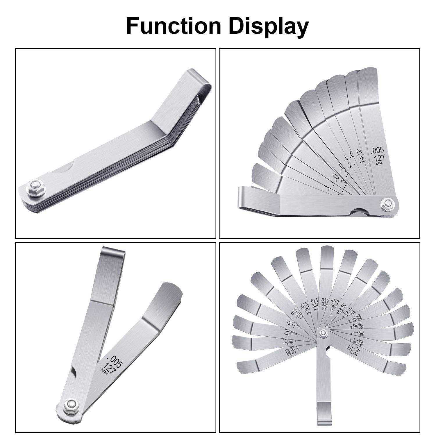 Hotop Stainless Steel Feeler Gauge Dual Marked Metric and Imperial Measuring Tool - Image 3