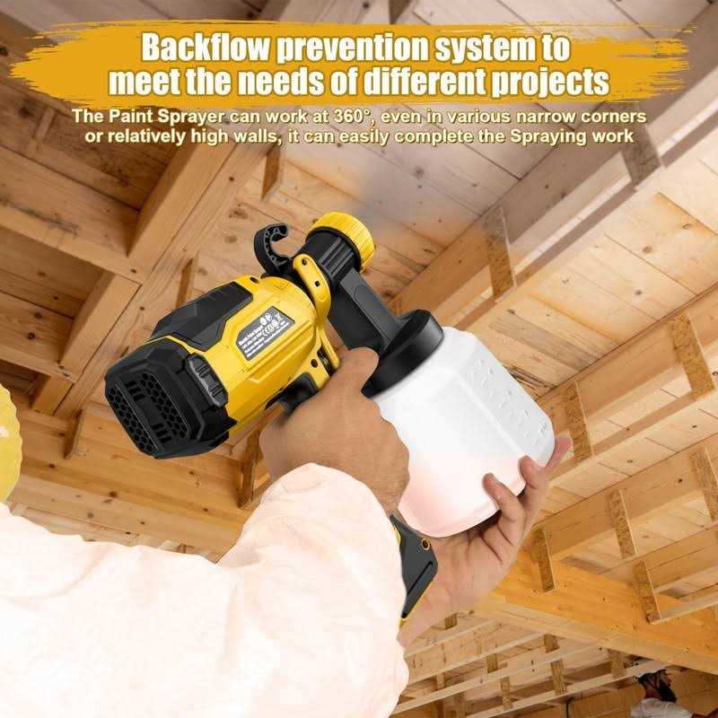 Angseen Paint Sprayer, HVLP Electric Paint Sprayer with 1400ml Container, 4 Copper Nozzles, 3 Spray Patterns for Home Interior and Exterior - Image 4