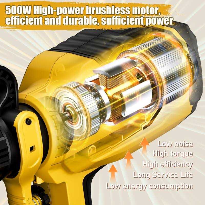 Angseen Paint Sprayer, HVLP Electric Paint Sprayer with 1400ml Container, 4 Copper Nozzles, 3 Spray Patterns for Home Interior and Exterior - Image 5