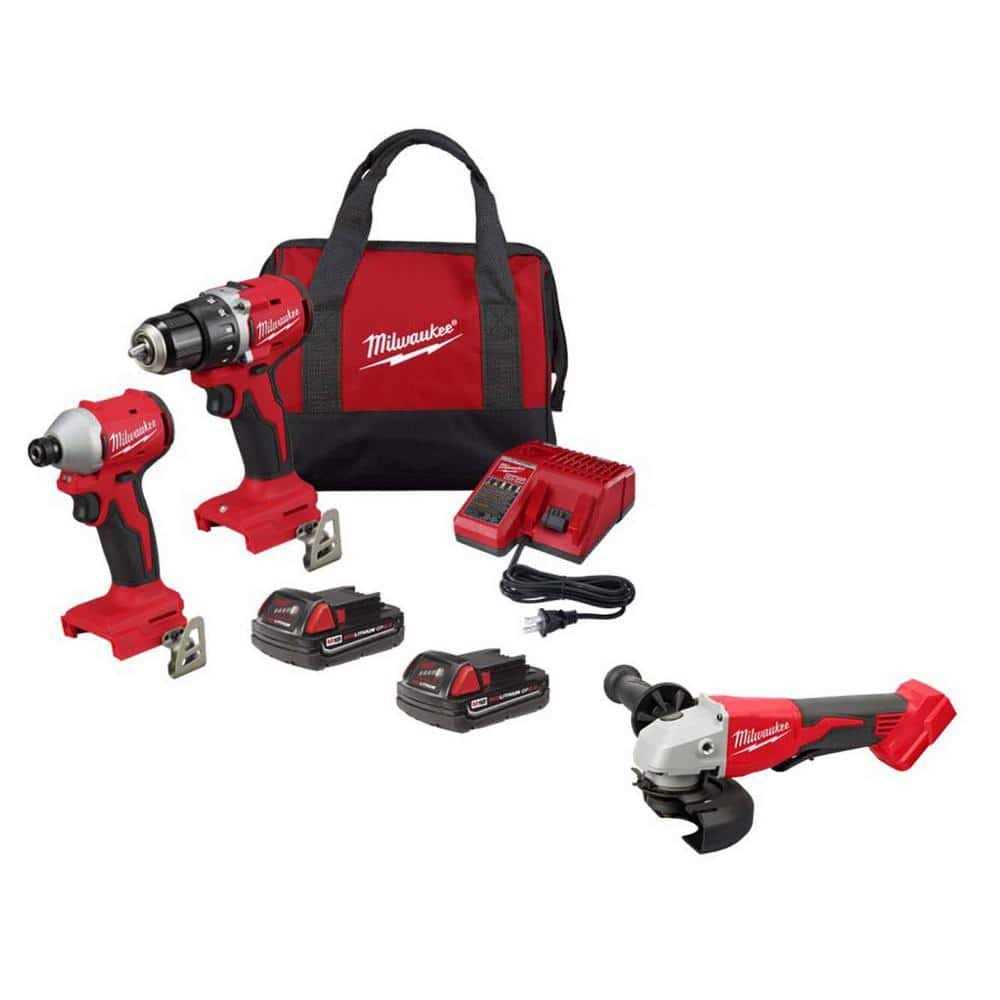 Milwaukee M18 18V Lithium-Ion Brushless Cordless Compact Drill/Impact Combo Kit