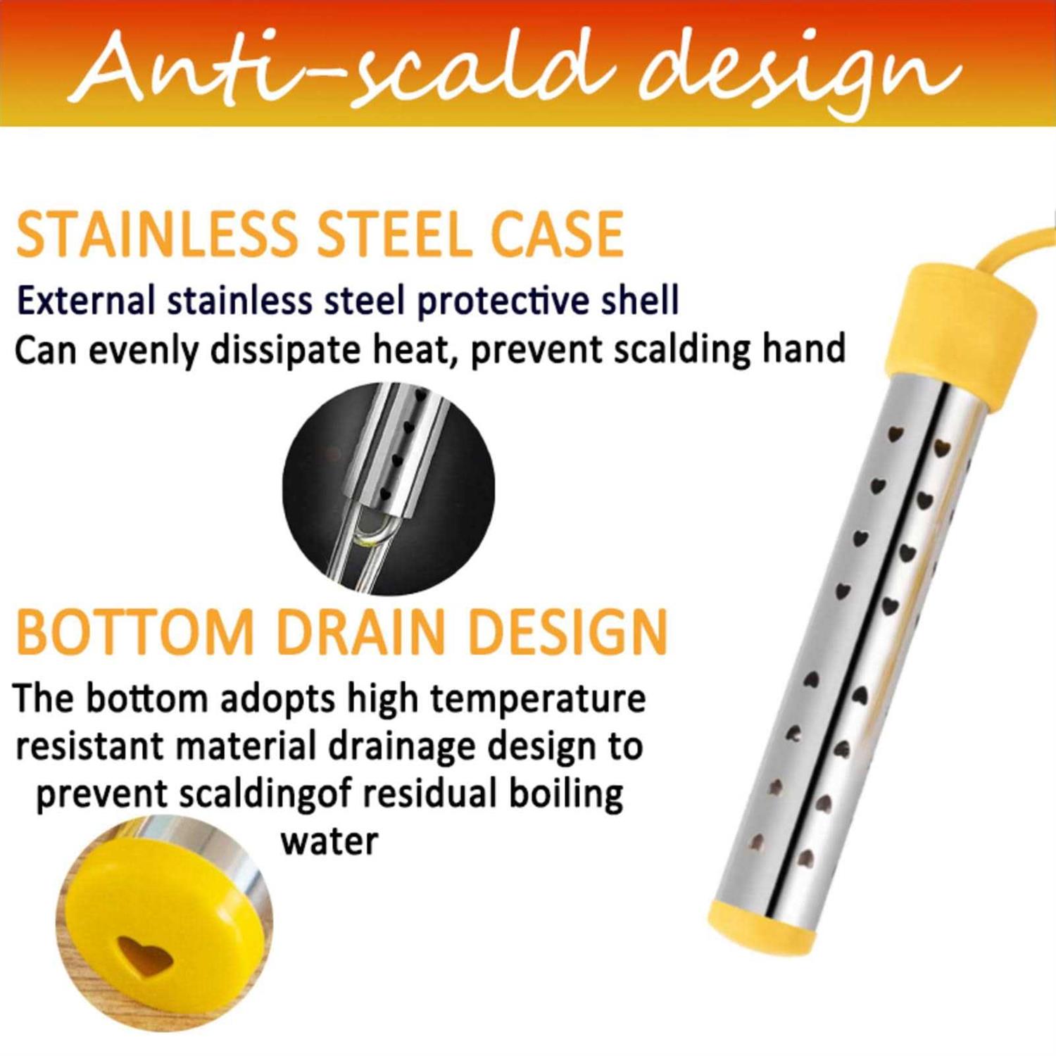 Immersion Water Heater Electric Submersible Water Heater with Stainless Steel Guard Cover - Image 4