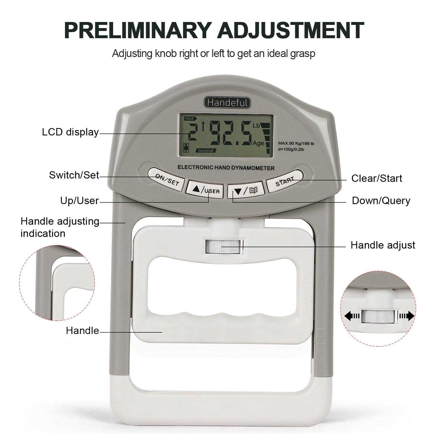 Handeful Grip Strength Tester Digital Dynamometer for Hand Measurement Meter - Image 5