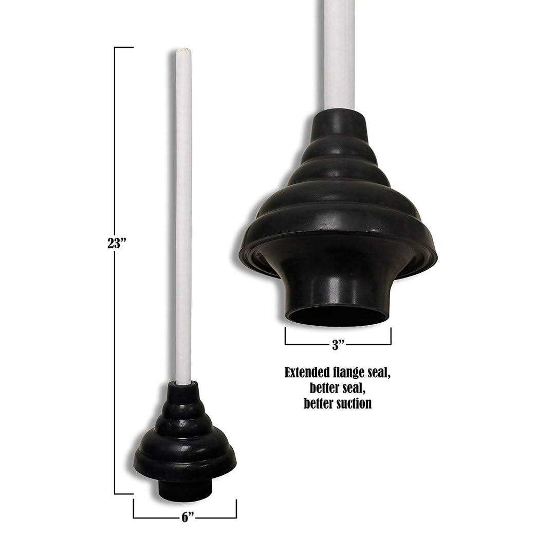 Keeney 6 in. Plunger Double Thrust Force Cup with White Handle - Image 4