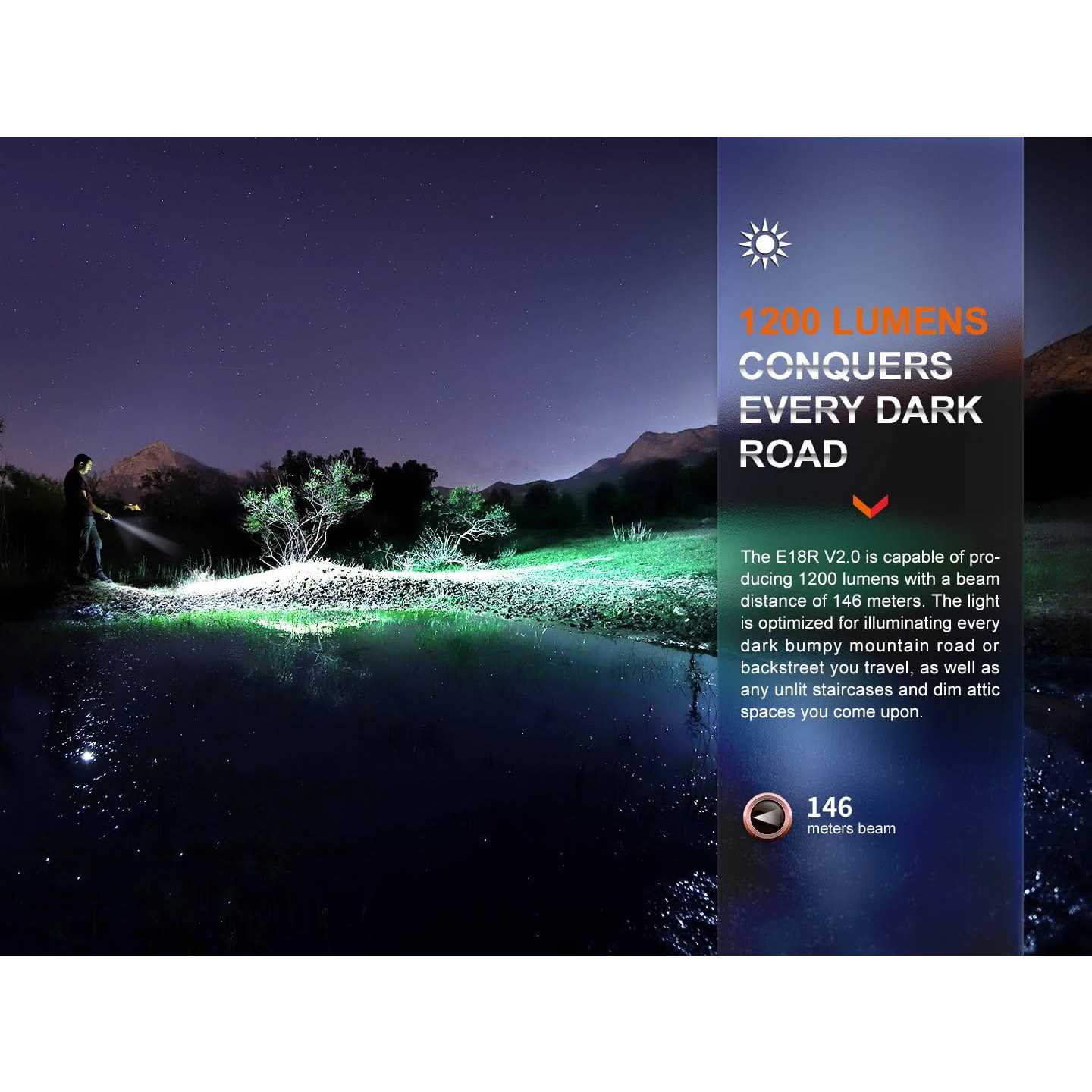 Fenix E18R V2.0 Rechargeable EDC Flashlight - Image 4