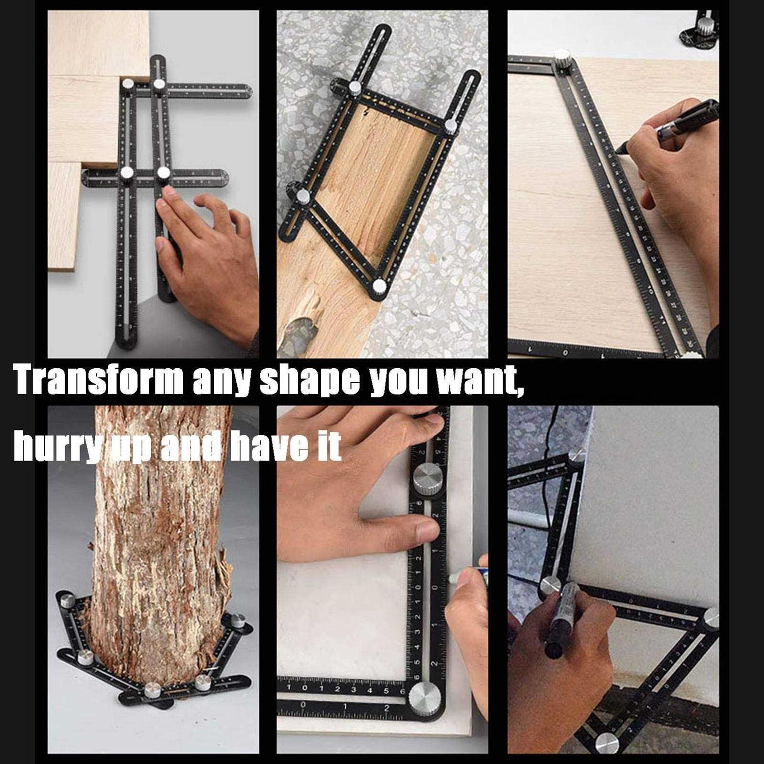 BAWAQAF Multi-Angle Measuring Ruler,Multi Angle Tool,12-Sided Angle Measurement,Tile Holes Measure Ruler with 3-Holes Positioning Apertures,Upgrade - Image 5