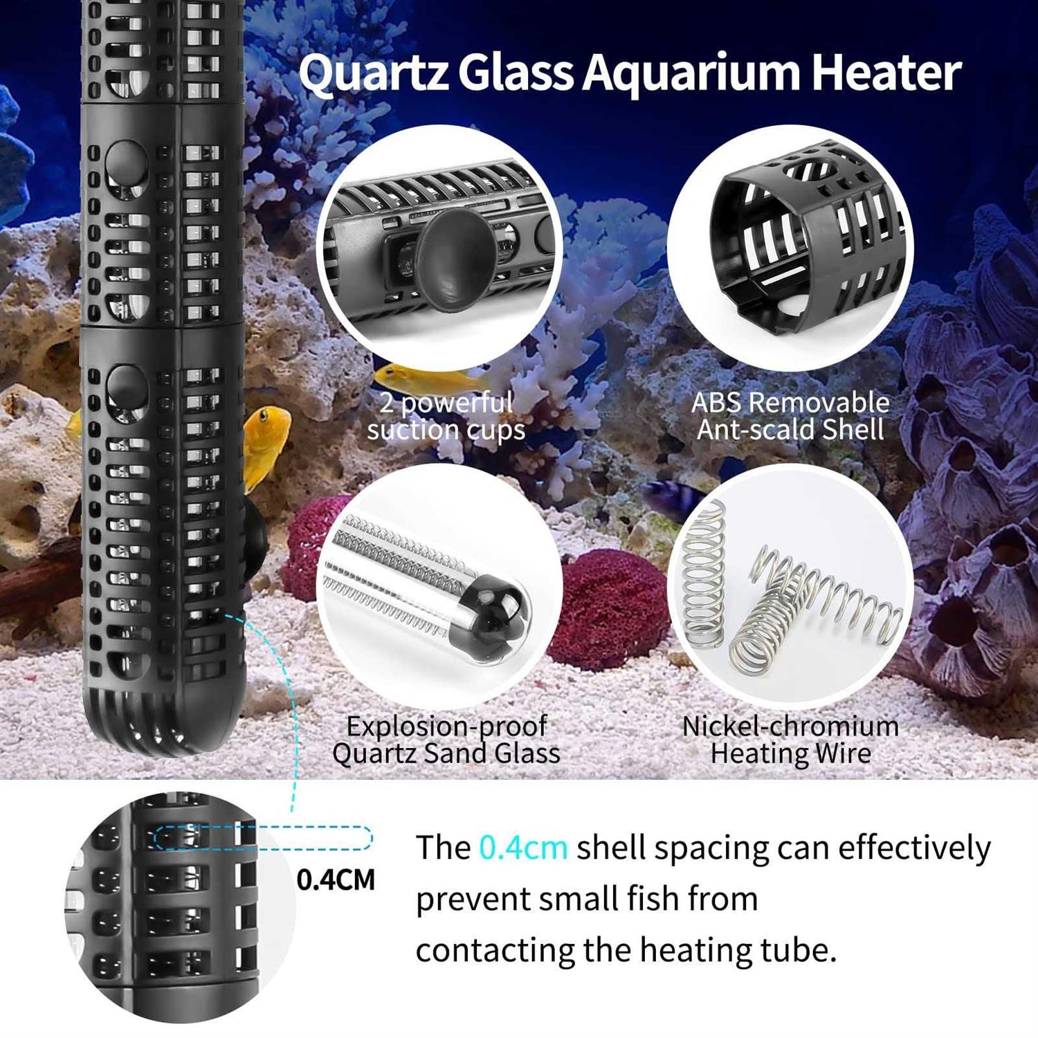 AIWEK Aquarium Heater 50W 100W 300W 500W Upgraded Fish Tank Heater with Leaving Water Automatically Stop Heating and Advanced Temperature Control - Image 5