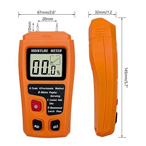 QYQRQF Digital Wood Moisture Meter Wood Humidity Tester Hygrometer Timber Damp Detector Large LCD Display - Image 3