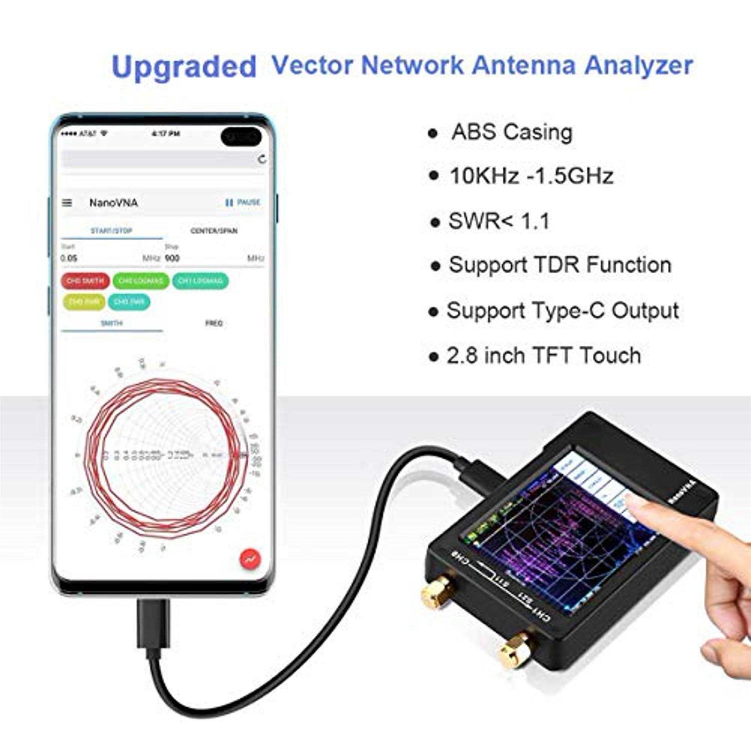 Seesii Nanovna-H Vector Network Analyzer,10KHz-1.5GHz Mf Hf Vhf Uhf Antenna Analyzer Measuring S Parameters - Image 4