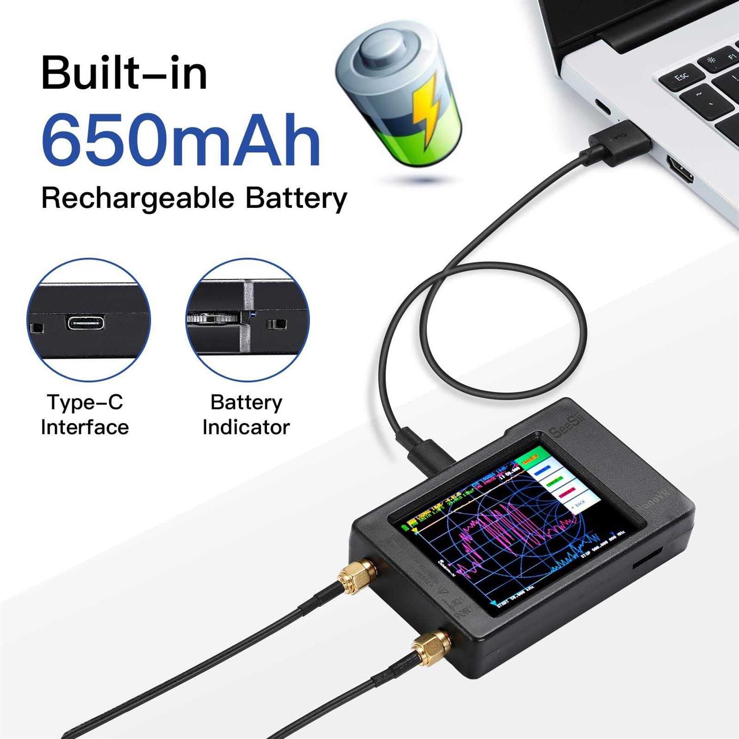 Seesii Nanovna-H Vector Network Analyzer,10KHz-1.5GHz Mf Hf Vhf Uhf Antenna Analyzer Measuring S Parameters - Image 5