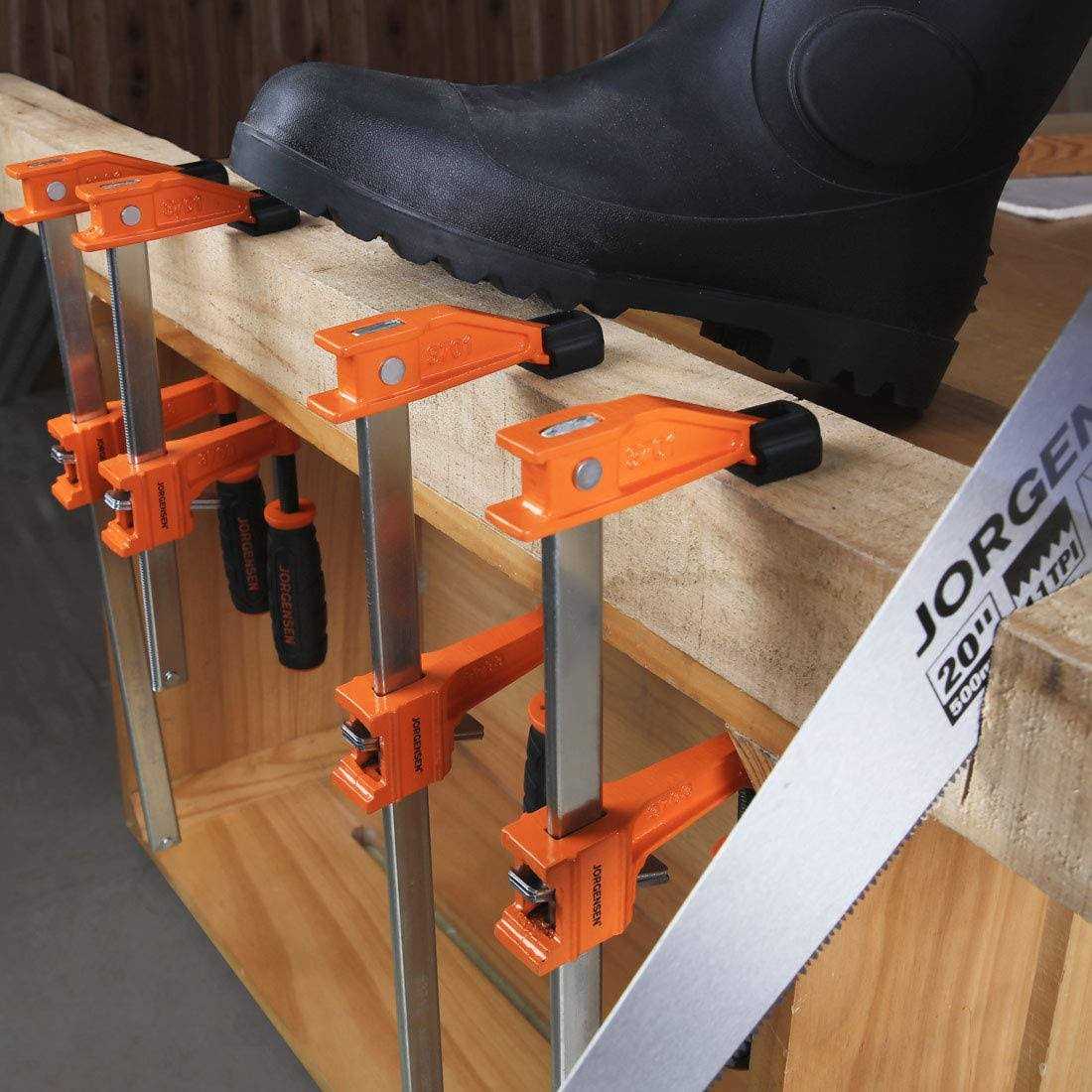 JORGENSEN 4-pack Steel Bar Clamps Set 6-inch & 12-inch Medium Duty - Image 2