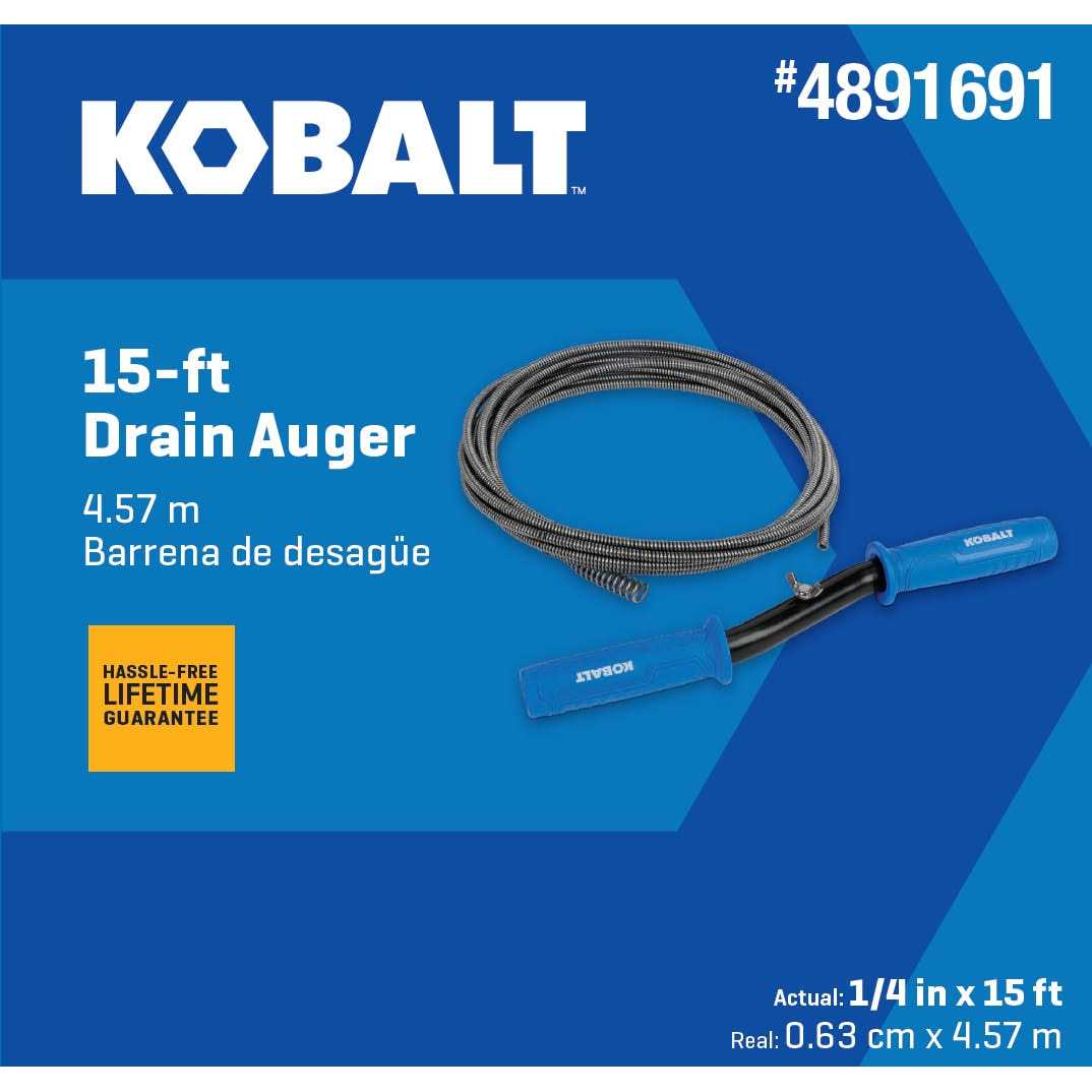 Kobalt 1/4-in x 15-ft High Carbon Wire Hand Auger for Drain - Image 2