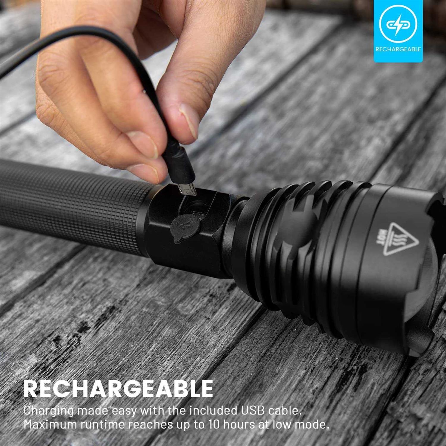 Super Kegel Rechargeable LED Flashlights 150000 High Lumens Super Bright Powerful Flashlight with 5 Lighting Modes - Image 5