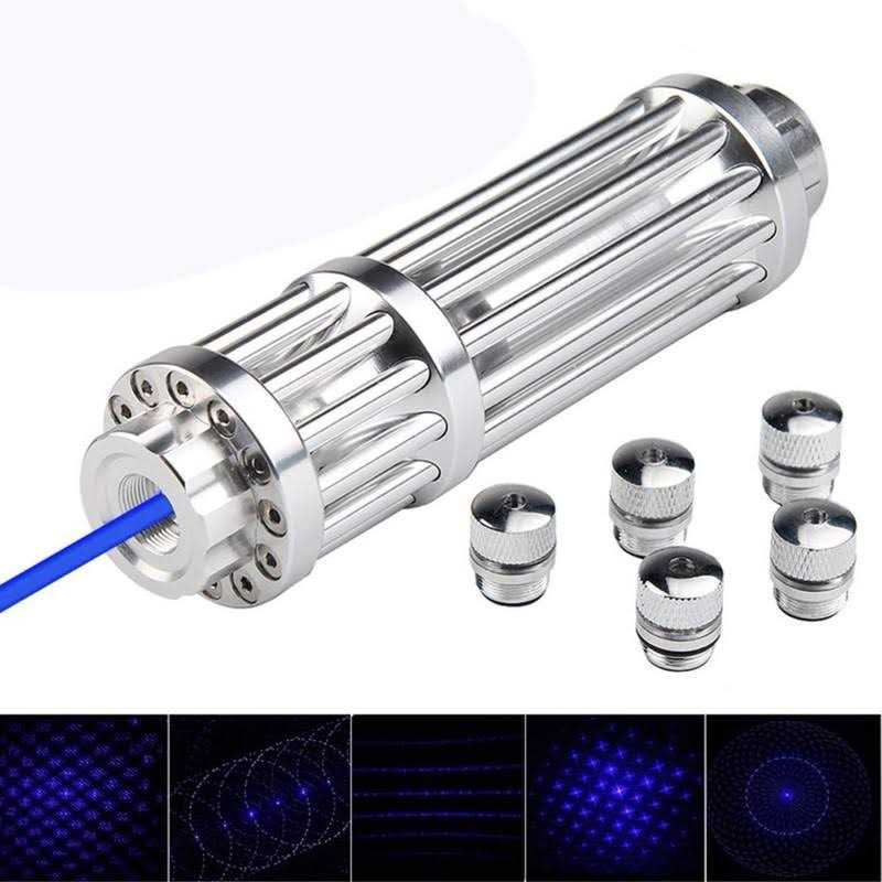 Hendotech High Power Blue Light Equipment,Long Range Tactical 1500m Flashlight with High Lumen Light Beam/Aluminum/Rechargeable for Camping Gear/Hiking - Image 4