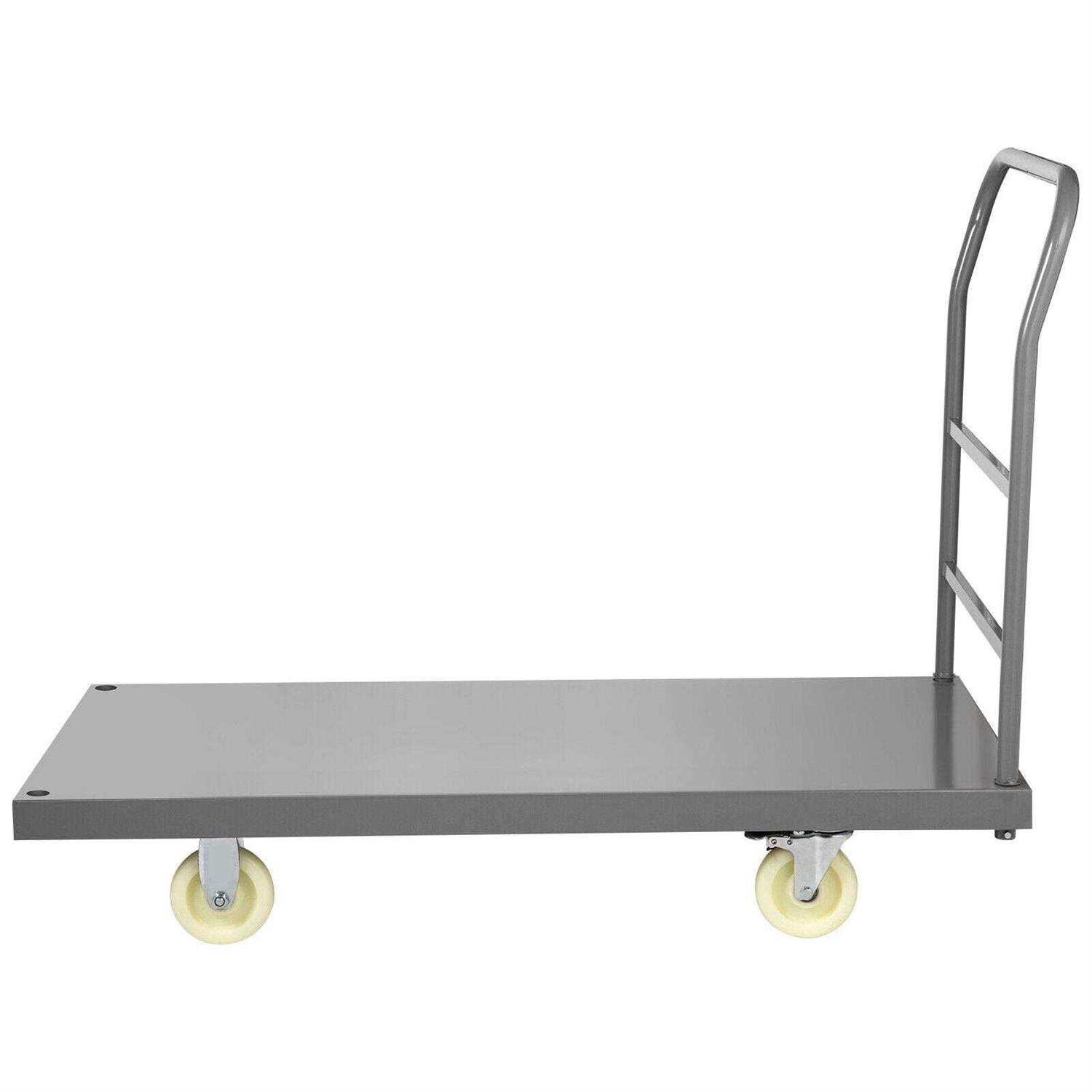 VEVOR Platform Truck 2000 lbs Capacity Steel Flatbed Cart 47 Length x 24 Width x 32 Height Flat Dolly - Image 5