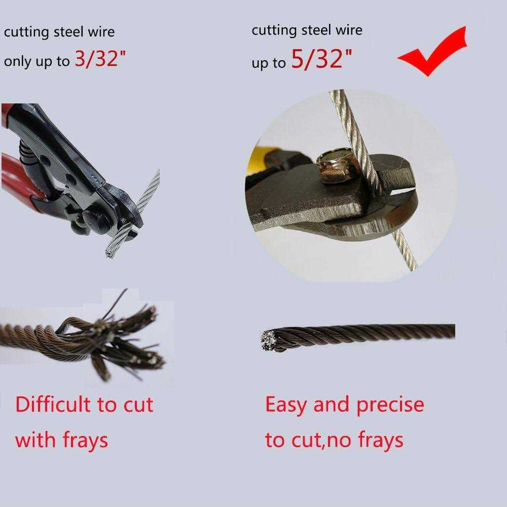 Hetai Heavy Duty Wire Cutters Steel Cable Cutter Wire Rope Cutter Aircraft Bicycle Cable Cutter,Up To 5/32 - Image 5