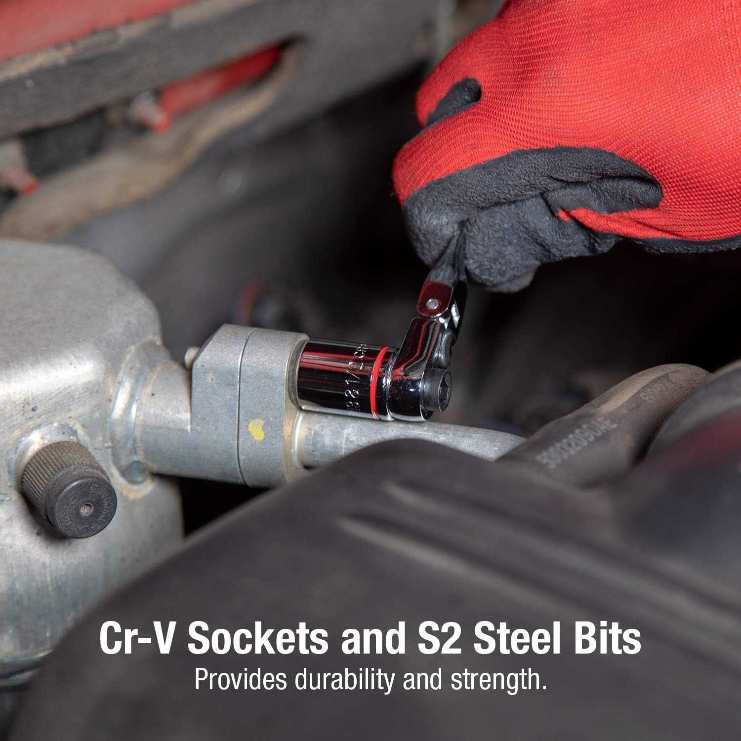 Sunex 9732 44Pc 1/4 Dr Mini Dual Flex Head Ratchet W Socket & Bit Set - Image 4