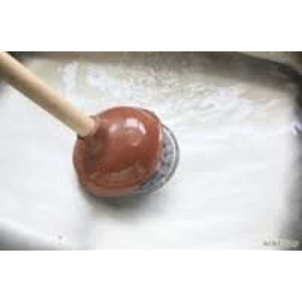 Pwwdada Supply Guru Heavy Duty Force Cup Rubber Toilet Plunger with a Long Wooden Handle to Fix Clogged Toilets and Drains - Image 3