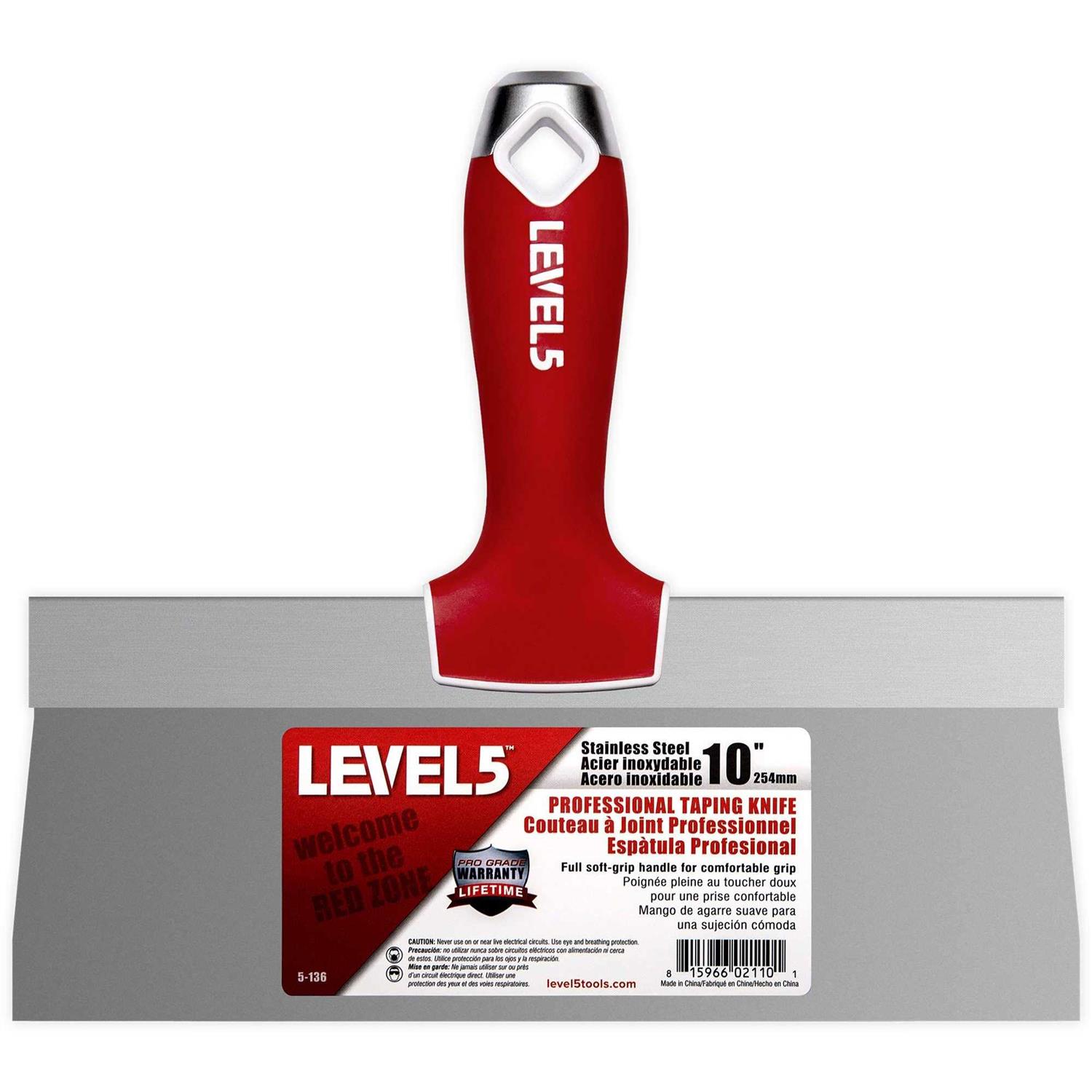 LEVEL5 Soft-Grip Stainless Steel Taping Knife