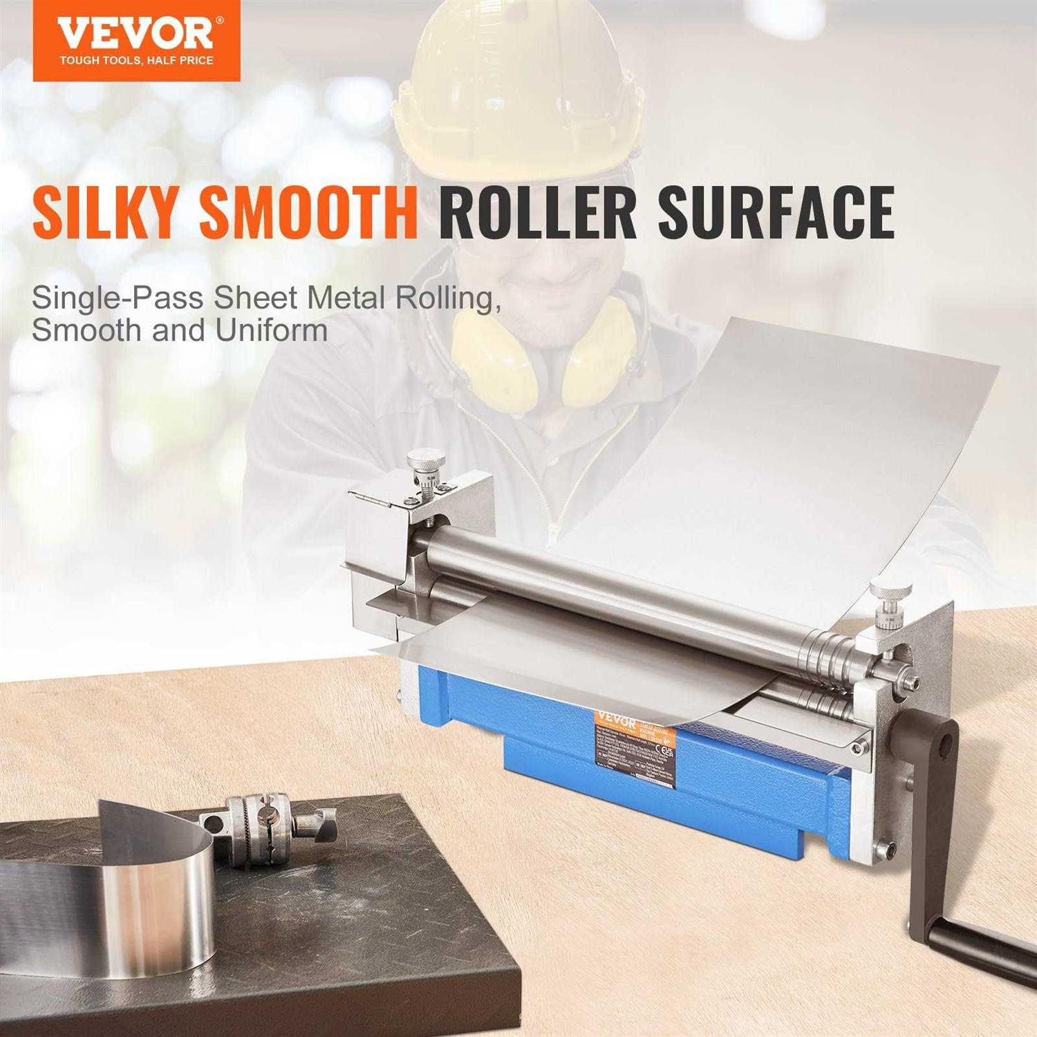 VEVOR Slip Roll Machine Forming Width Gauge Capacity Sheet Metal Slip Roller Rolling Bending Machine with 2 Detachable Rollers - Image 5
