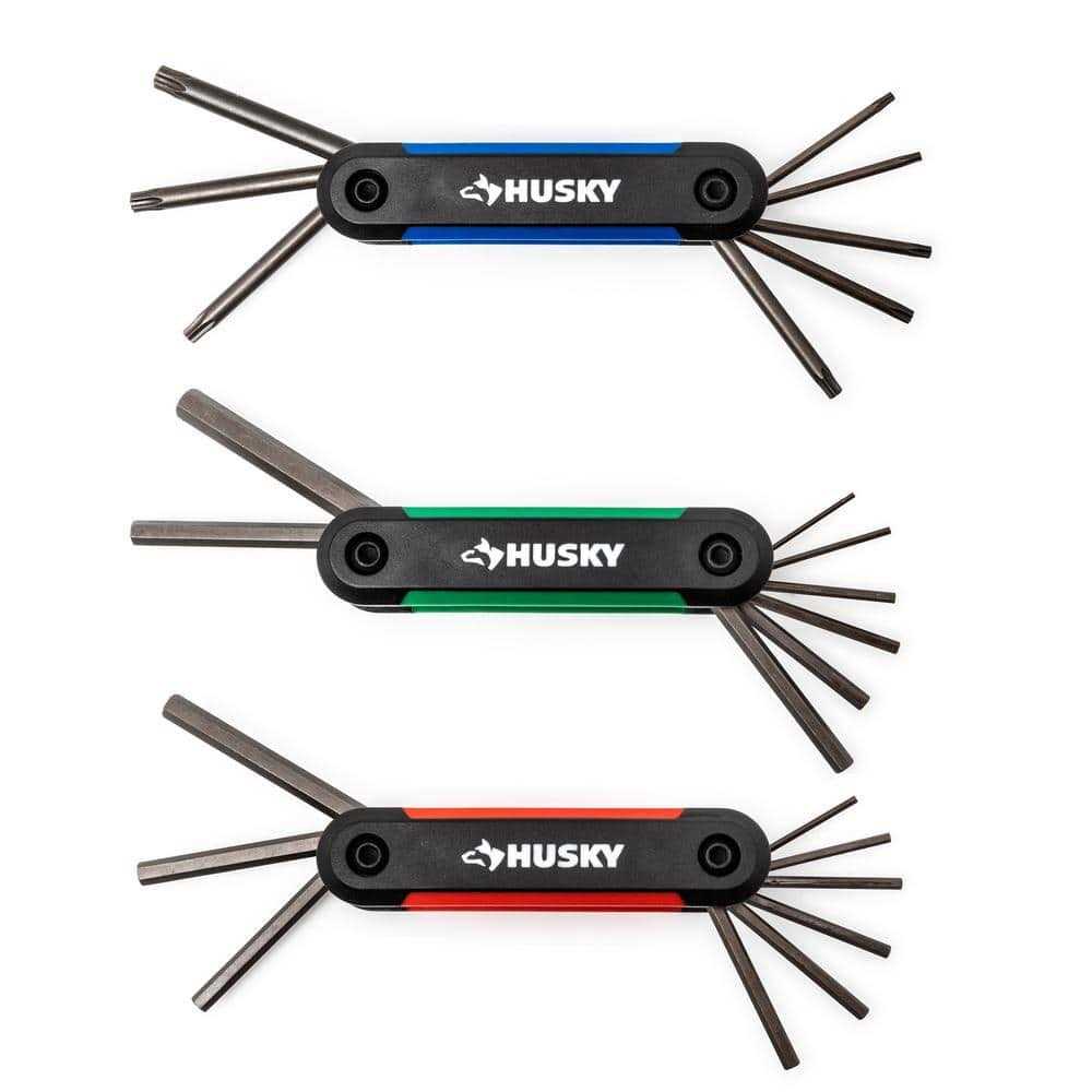 Husky SAE/Metric Folding Hex Key Set With Bonus Torx Set